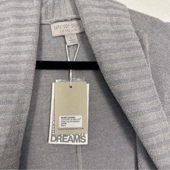 Barefoot Dreams Women's CozyChic Ultra Lite Shawl Collar Cardigan Vapor Gray L - Picture 2 of 6